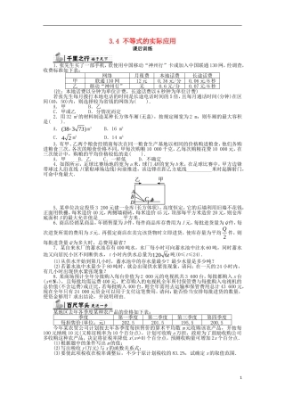 高中数学 第三章 不等式 3.4 不等式的实际应用课后训练 新人教B版必修5-新人教B版高二必修5数学试题