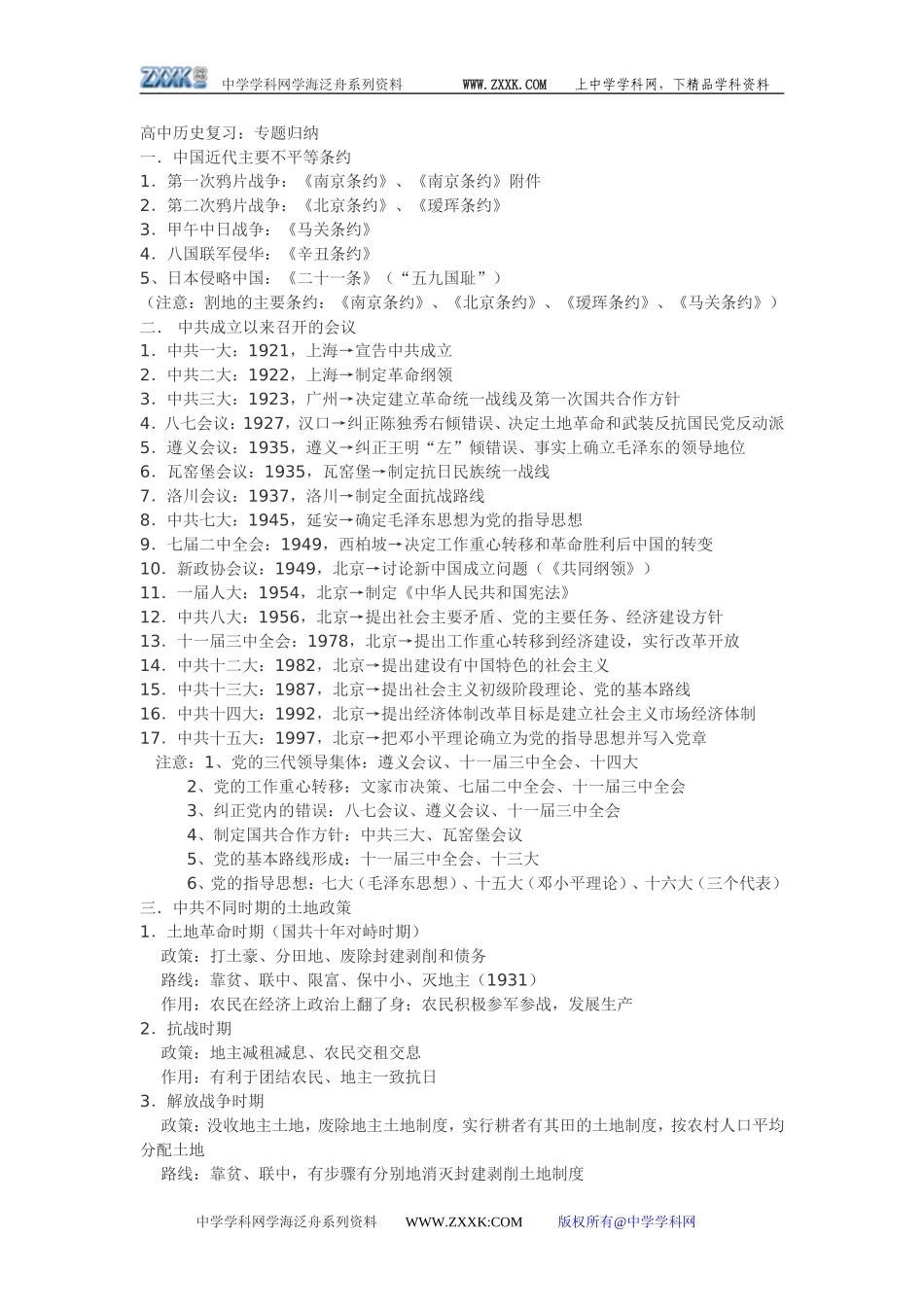 高中历史复习：专题归纳_第1页