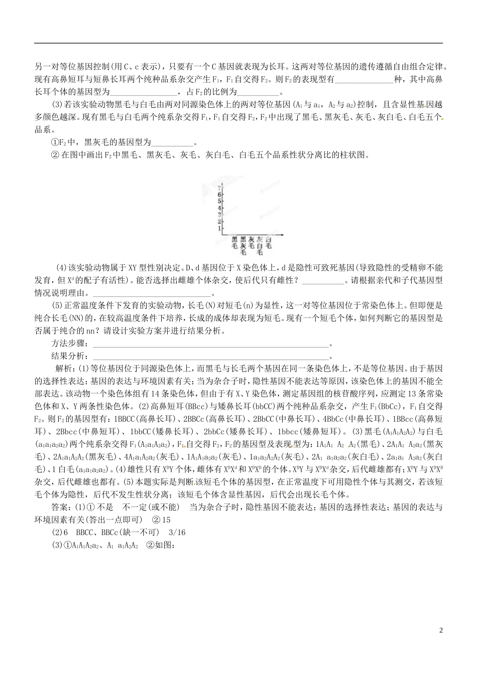 【优化指导】高中生物总复习-第1单元-第2讲孟德尔的豌豆杂交实验(二)课时演练-新人教版必修2_第2页