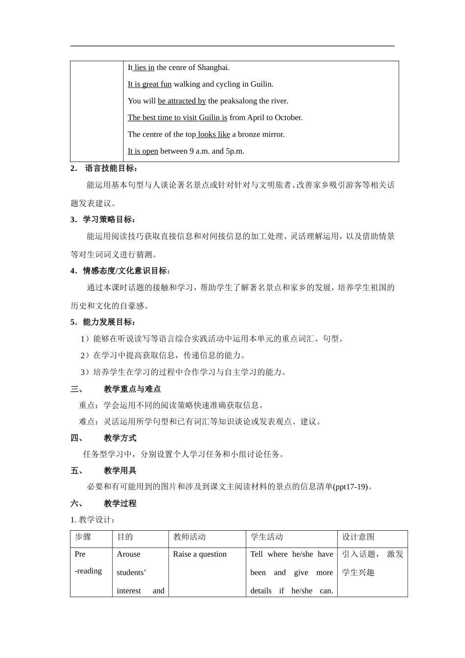 九年级英语：Chapter-3-Places-of-interest-Reading教案深圳牛津版_第2页
