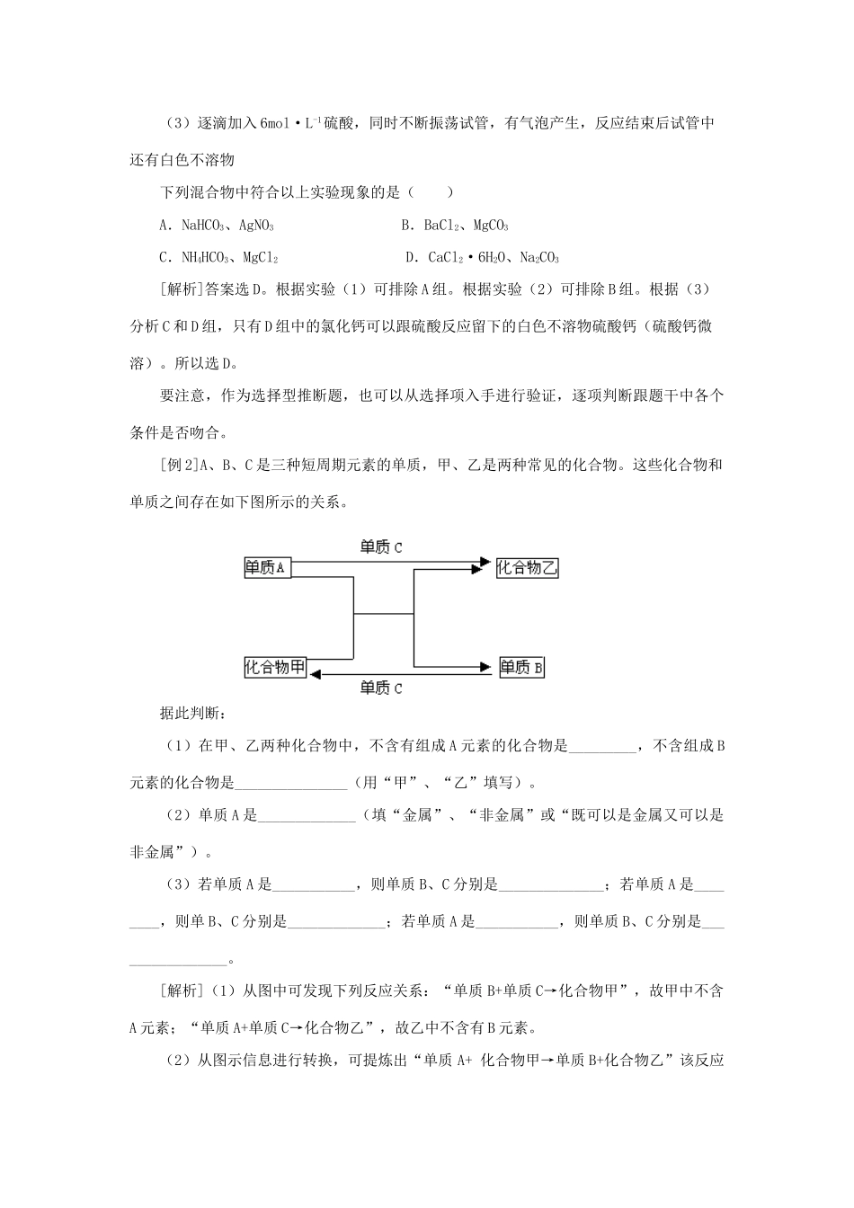 高考化学冲刺专题七无机推断题的突破_第2页