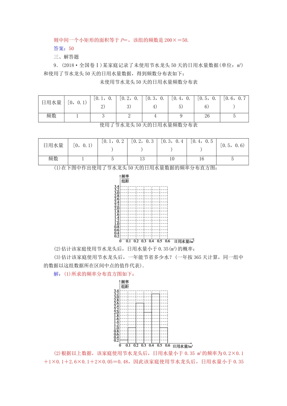 （广东专版）高考数学二轮复习 第二部分 专题六 概率与统计 专题强化练十五 统计与统计案例 文-人教版高三全册数学试题_第3页