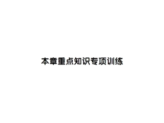 本章重点知识专项训练