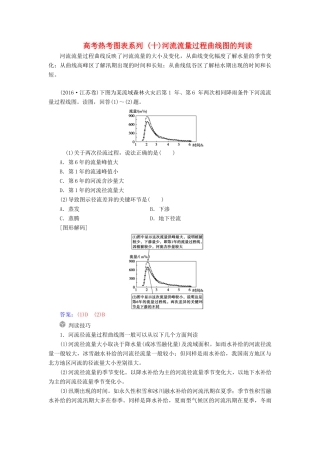 高考地理一轮复习 第一部分 第四单元 地球上的水 高考热考图表系列（十）河流流量过程曲线图的判读学案-人教版高三全册地理学案