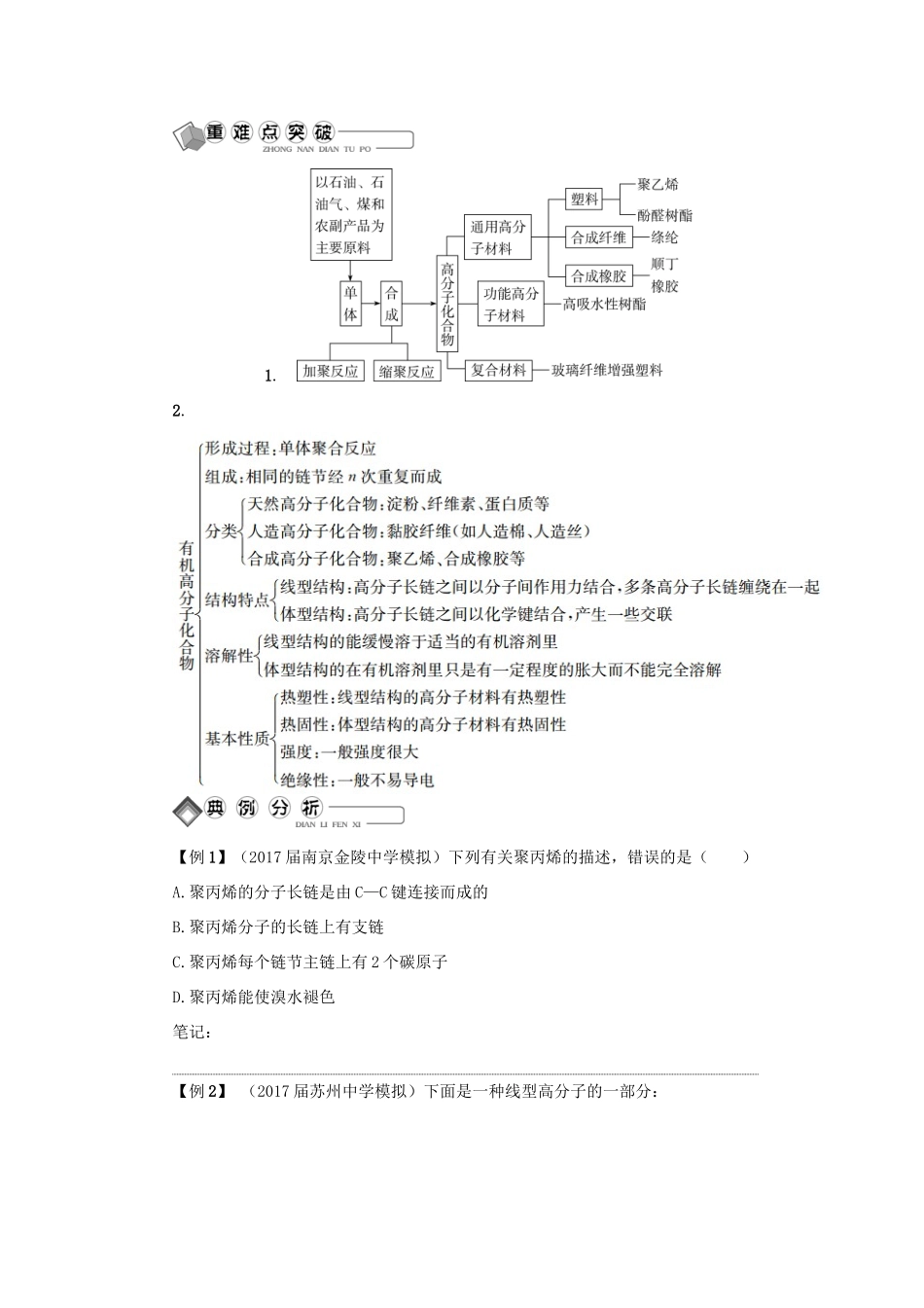 高中化学 第三十五讲 合成高分子化合物学业水平测试 新人教版选修5-新人教版高二选修5化学试题_第3页