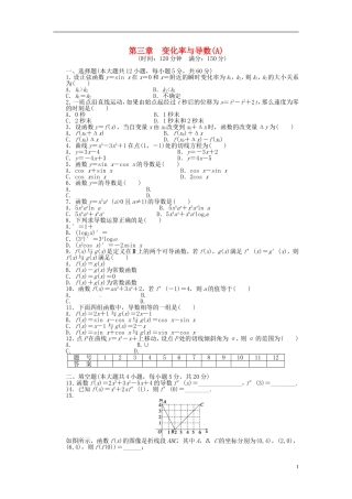 高中数学 第三章 变化率与导数单元检测（A）（含解析）北师大版选修1-1-北师大版高二选修1-1数学试题