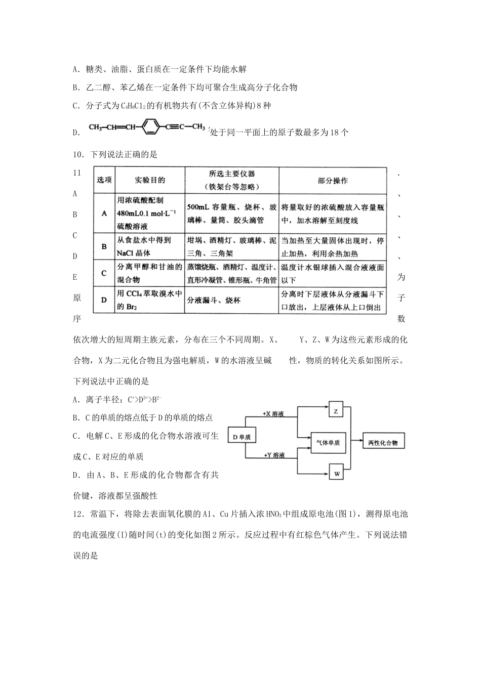 山东省威海市高三化学第二次模拟考试试题-人教版高三全册化学试题_第2页