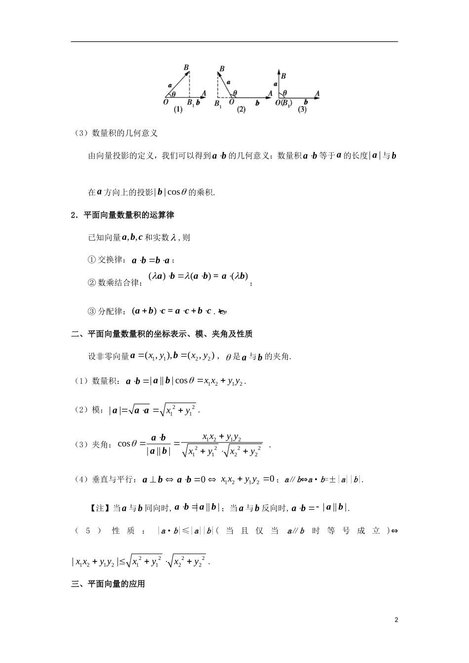 （全国通用）高考数学 考点一遍过 专题20 平面向量的数量积及向量的应用（含解析）理-人教版高三全册数学试题_第2页