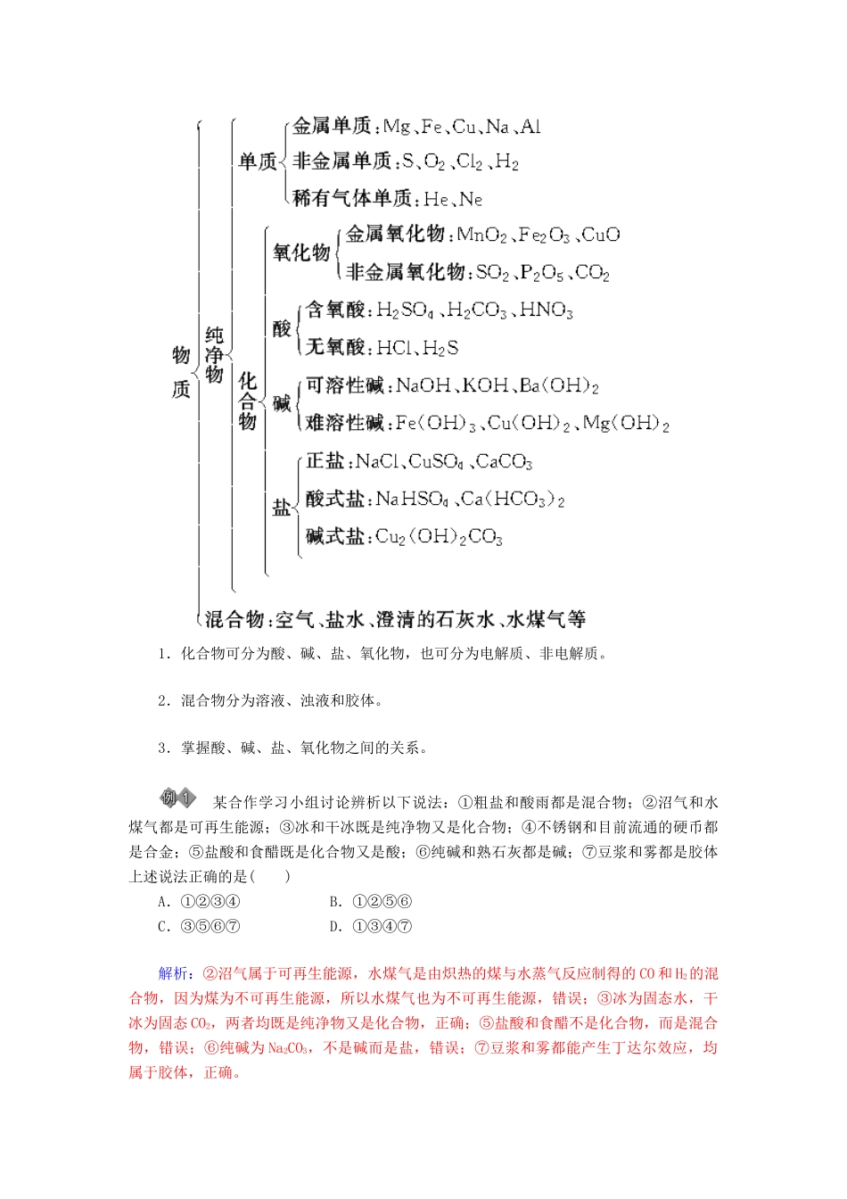 高中化学 第二章 化学物质及其变化章末知识整合 新人教版必修1-新人教版高一必修1化学试题_第2页