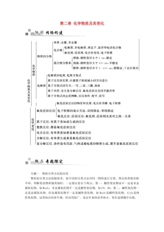 高中化学 第二章 化学物质及其变化章末知识整合 新人教版必修1-新人教版高一必修1化学试题