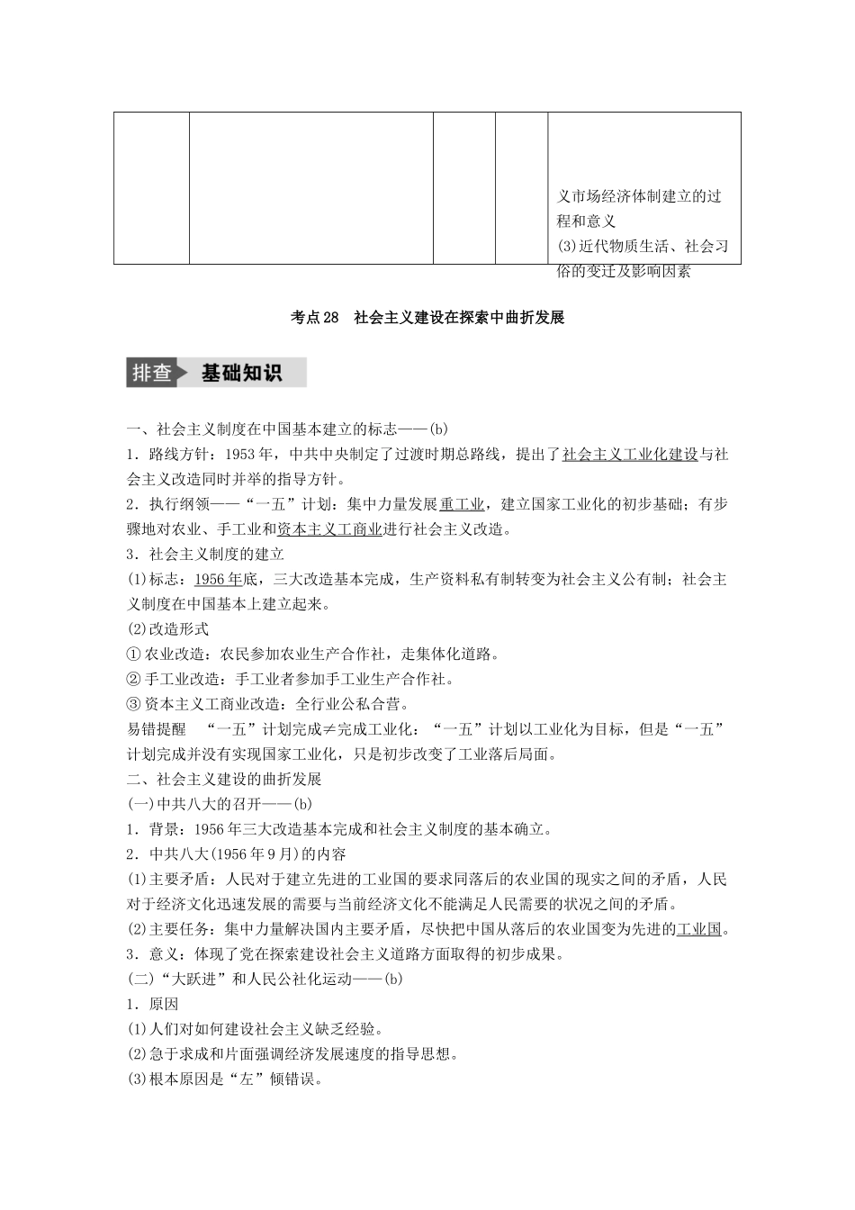 （浙江选考）高考历史总复习 专题11 中国社会主义建设道路的探索和近现代社会生活的变迁 考点28 社会主义建设在探索中曲折发展-人教版高三全册历史试题_第2页