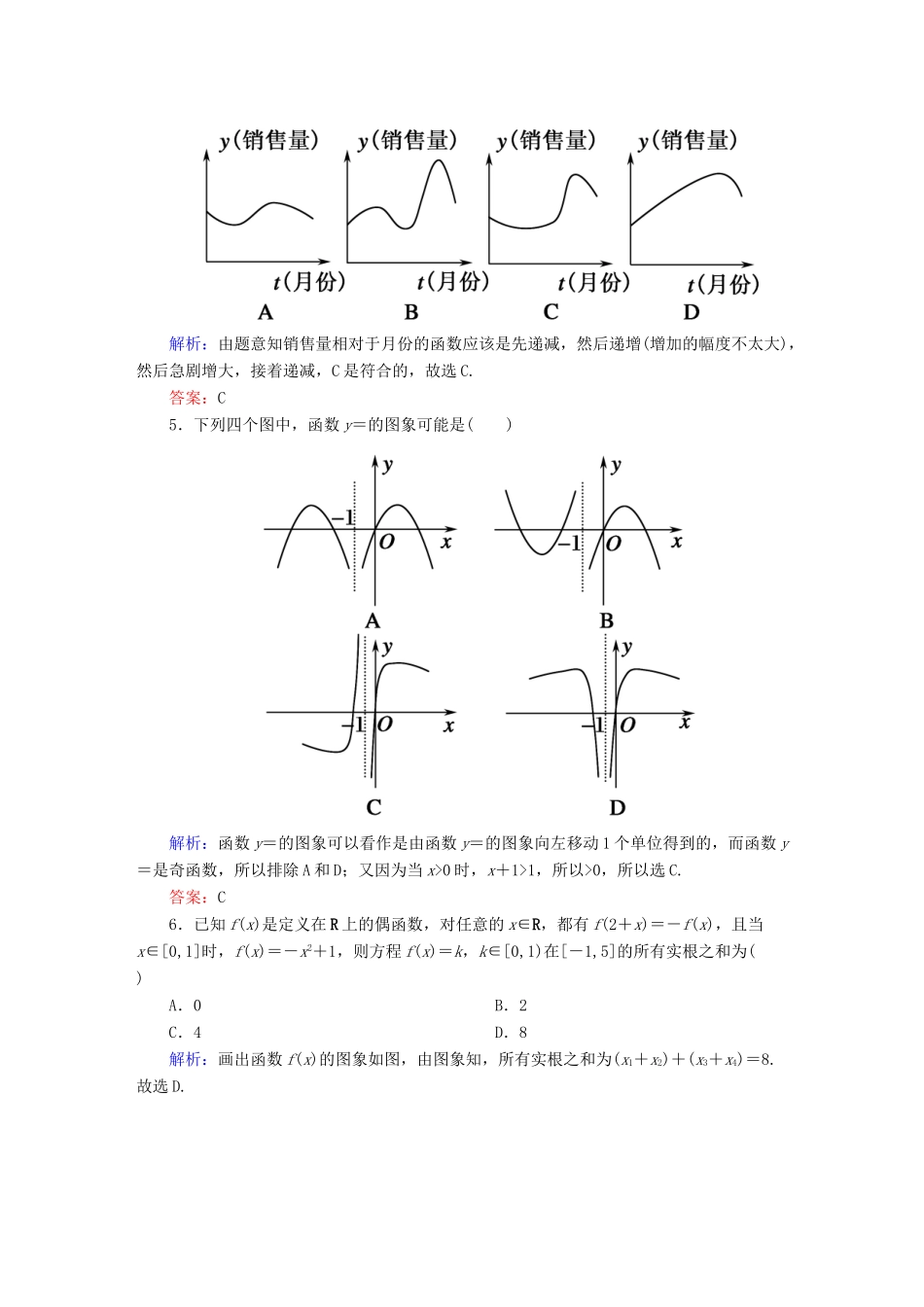 （新课标）高考数学大一轮复习 2.7函数的图象课时作业 理-人教版高三全册数学试题_第2页