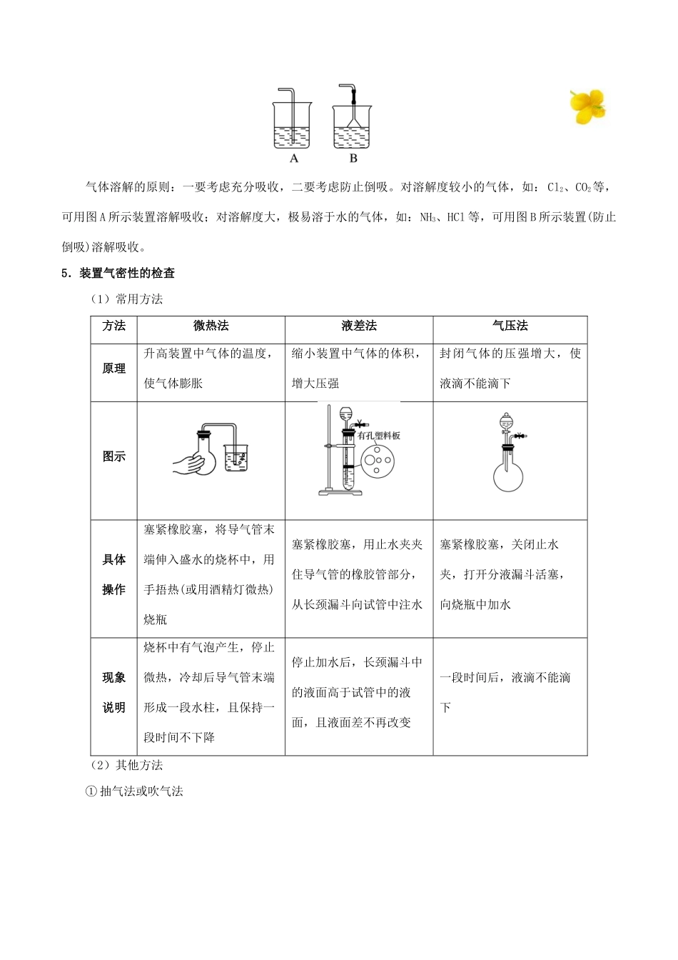 备战高考化学 考点一遍过 专题02 化学实验基本操作-人教版高三全册化学试题_第3页