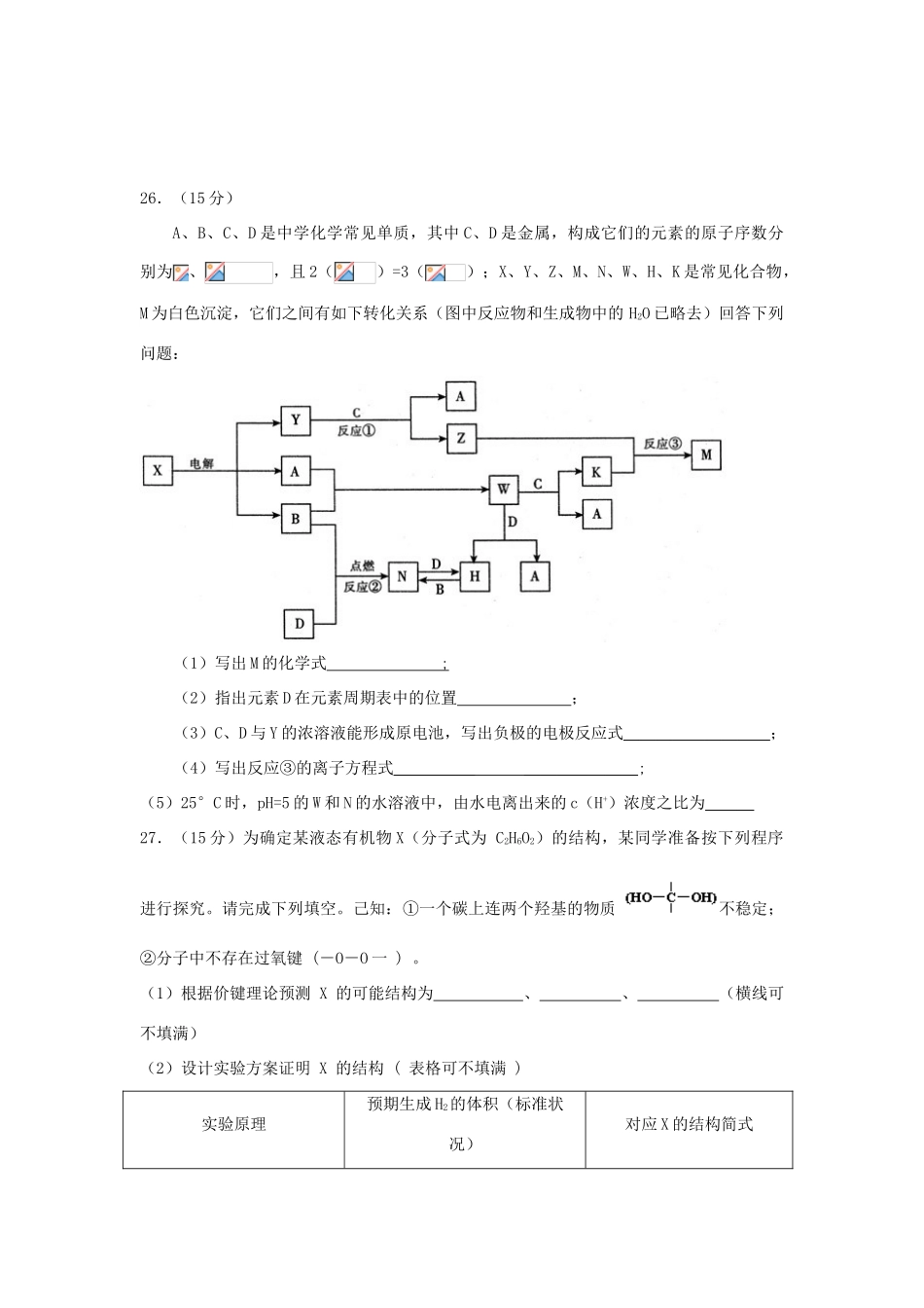 河南省示范性高中（焦作11中）高中化学二模前理综训练试卷三_第2页