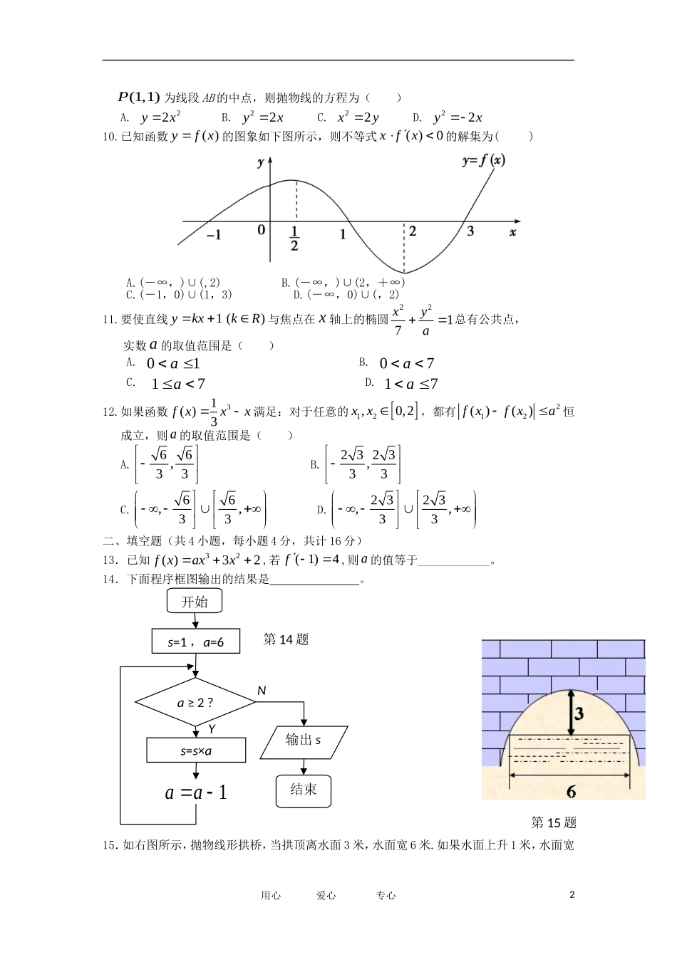 福建省晋江市季延中学11-12学年高二数学上学期期末考试试题 文【会员独享】_第2页