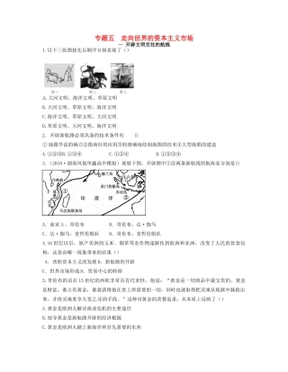 高中历史 专题五 走向世界的资本主义市场同步测评 人民版必修2-人民版高一必修2历史试题