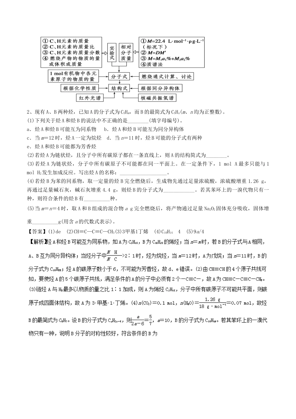 新高考化学 假期学习资料 专题03 有机化学的简单计算-人教版高三全册化学试题_第3页