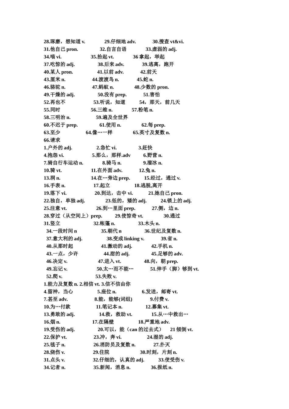 七年级英语下册单词测验-(2)_第3页