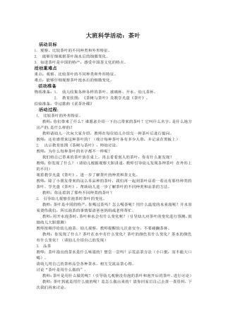 大班科学活动：茶叶