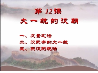 历史人教版七年级上册第12课-大一统的汉朝