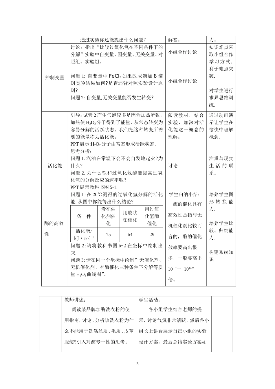 必修一5.1降低化学反应活化能的酶_第3页