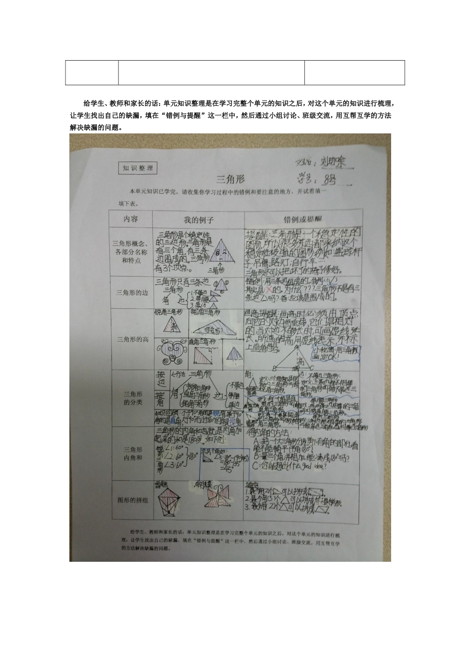 人教2011版小学数学四年级《三角形》知识整理前置性作业_第2页