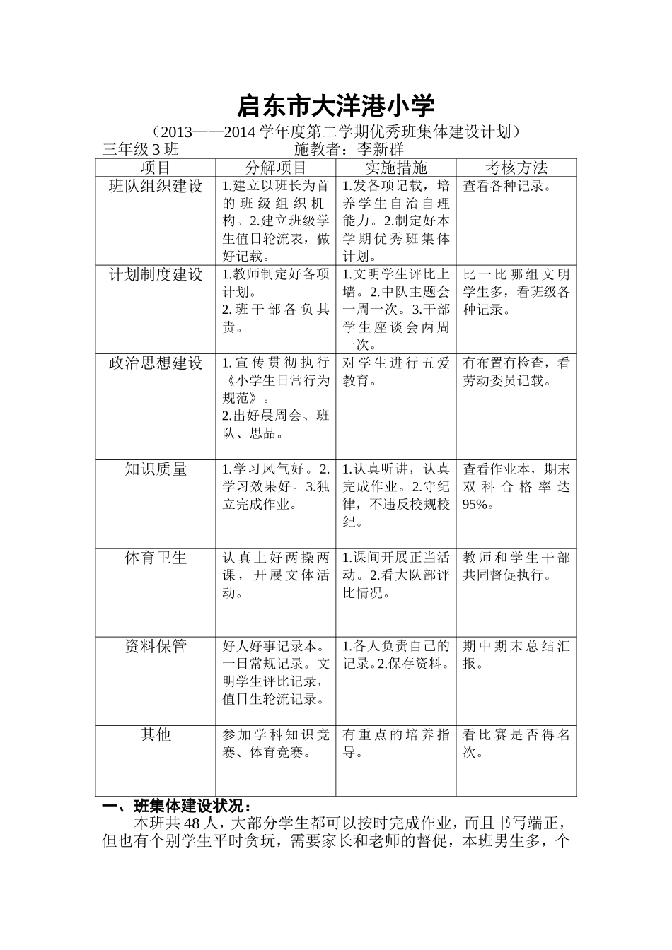 班集体建设计划_第1页