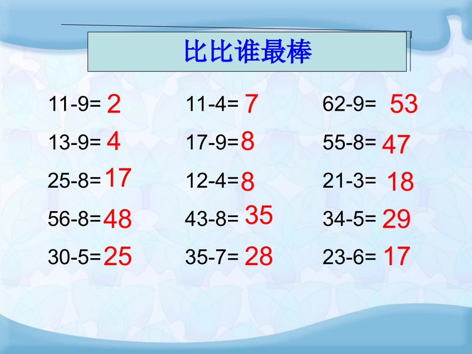 (苏教版)一年级数学下册课件两位数减两位数(退位)3_第2页