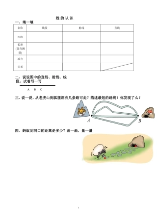 线的认识导学卷