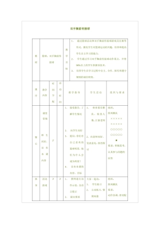 双手胸前传接球教案