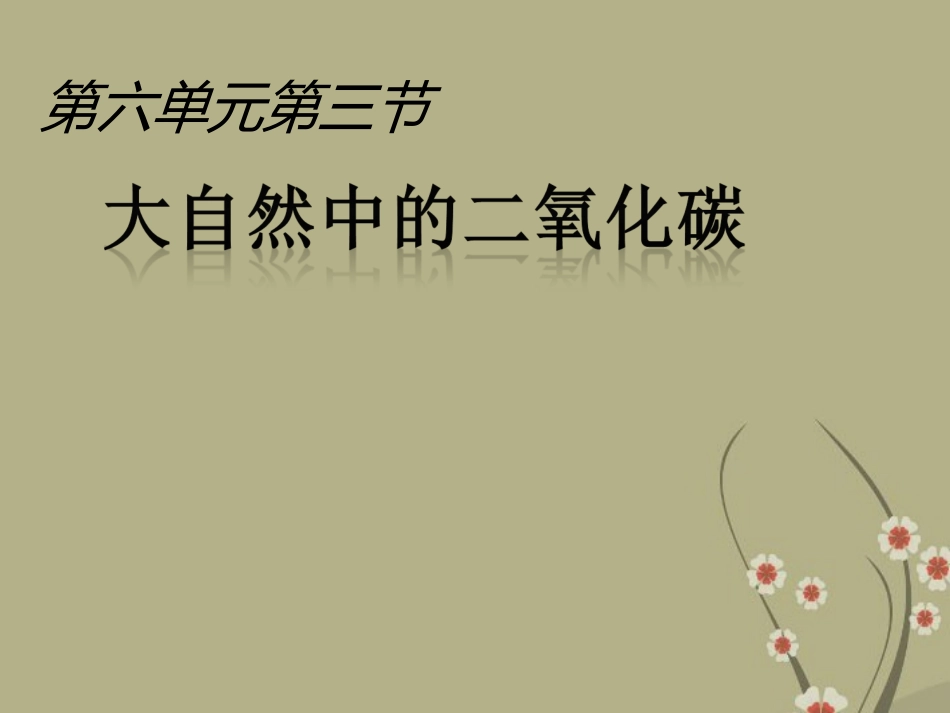 广西南宁市2012年第二届初中化学-第六单元-第三节-大自然中的二氧化碳竞赛课件_第1页