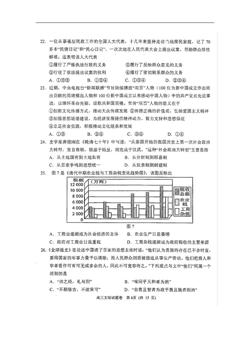 河南省濮阳市华龙区高级中学2012届高三文综上学期摸底考试(扫描版)_第2页