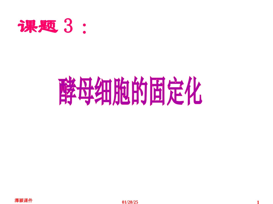 4.3《酵母细胞的固定化》课件-邹晓甘_第1页