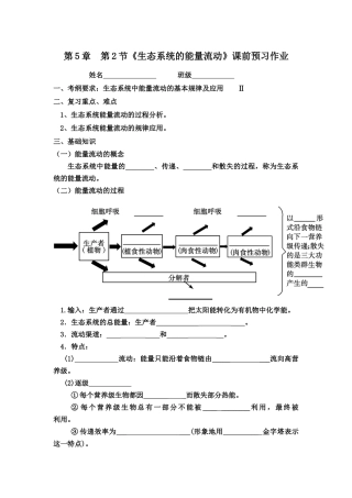 生态系统中的能量流动