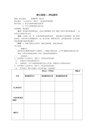 神态描写教学设计