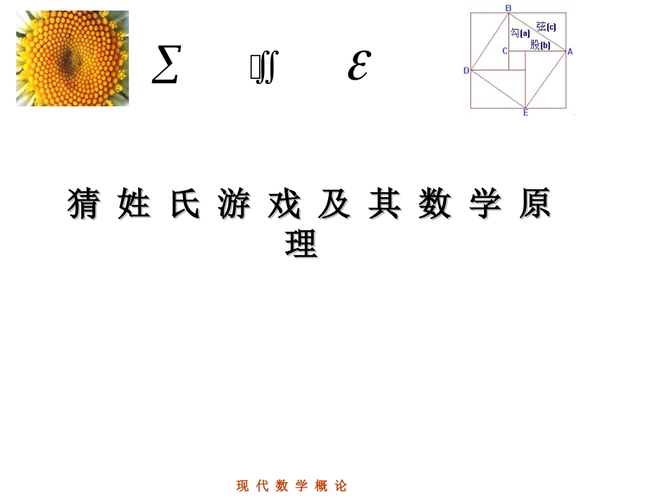 猜姓氏游戏及其数学原理_第1页