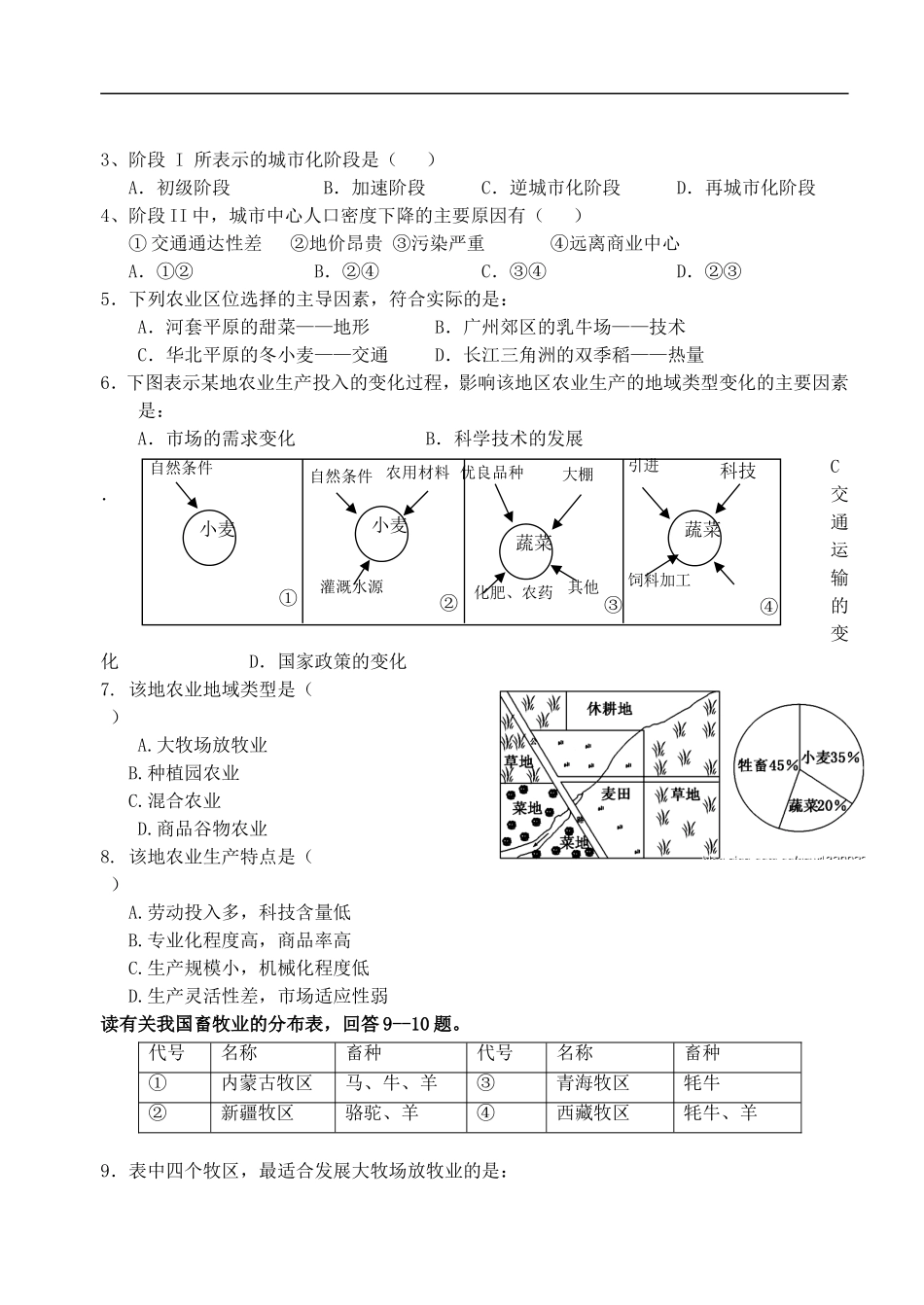 广东省茂名市第十中学2012-2013学年高一地理下学期第三次月考试题新人教版_第2页