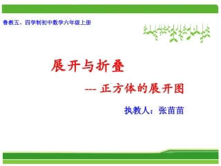 正方体的展开与折叠