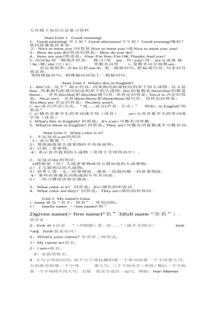 七年级英语复习资料