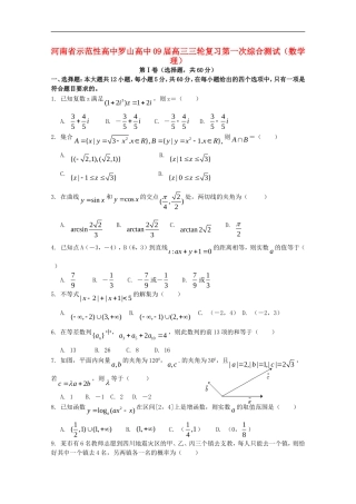 河南省罗山高中09届高三数学三轮复习第一次综合测试-理