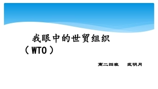 3-走进世界贸易组织