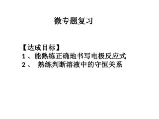 电化学原理及电极反应式的书写