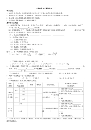 一次函数复习课导学案1