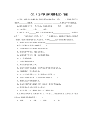 《13.5-怎样认识和测量电压》习题1