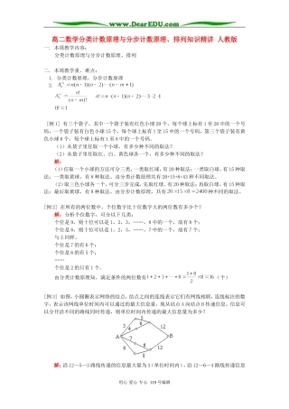 高二数学分类计数原理与分步计数原理、排列知识精讲 人教版