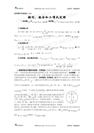 高考数学必胜秘诀（10）排列组合二项式定理 