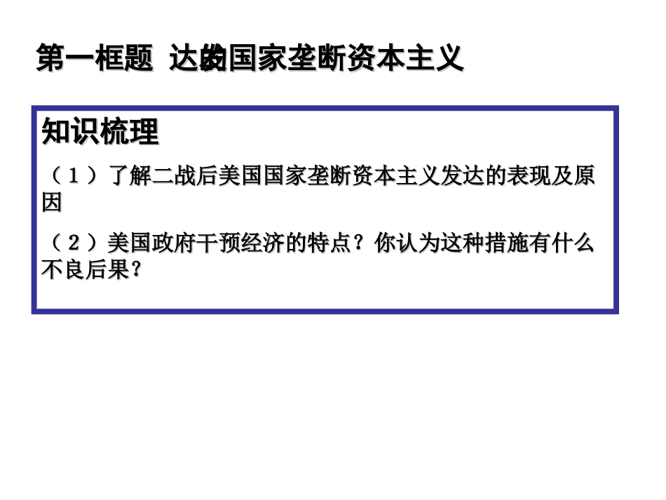 人民版高中历史课件《当代美国资本主义的新变化》_第3页