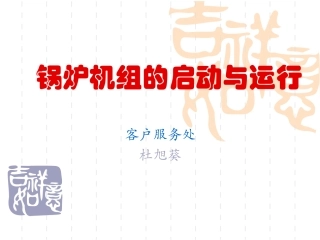 锅炉机组启动及运行