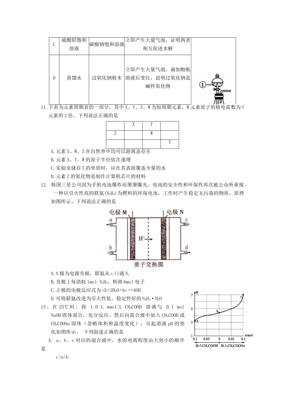 湖北省浠水县高三化学仿真模拟考试试题（五）-人教版高三全册化学试题_第2页