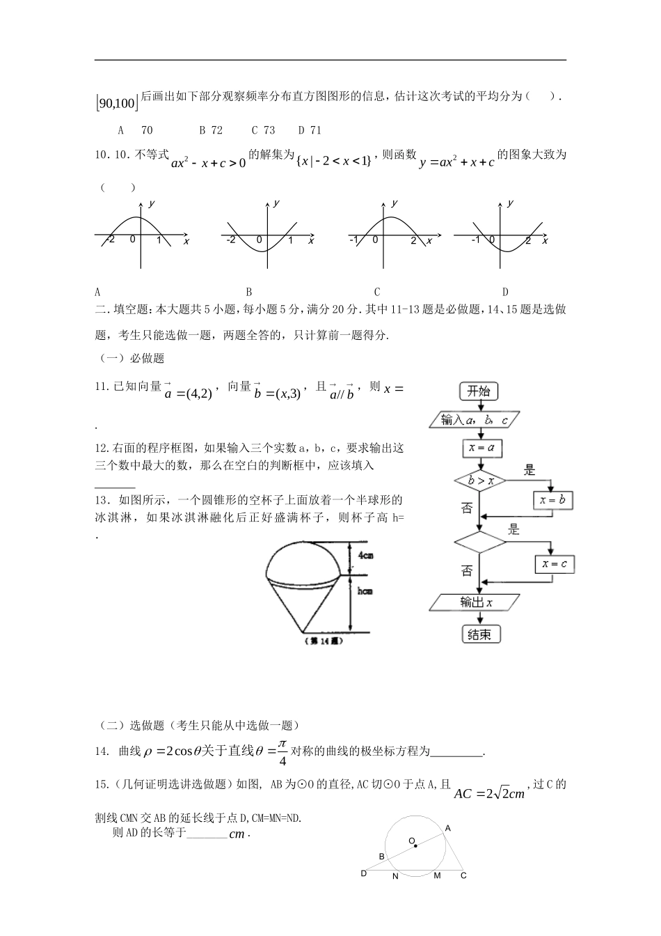 广东省湛江二中2012届高三数学第三次月考-文【会员独享】_第2页